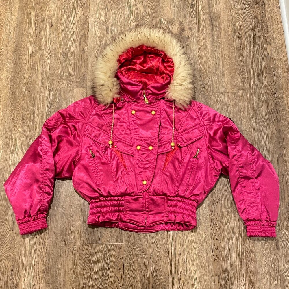 Vintage Japanese Brand Volpe Neve Goldwin Raspberry Pink Winter/Ski Jacket
